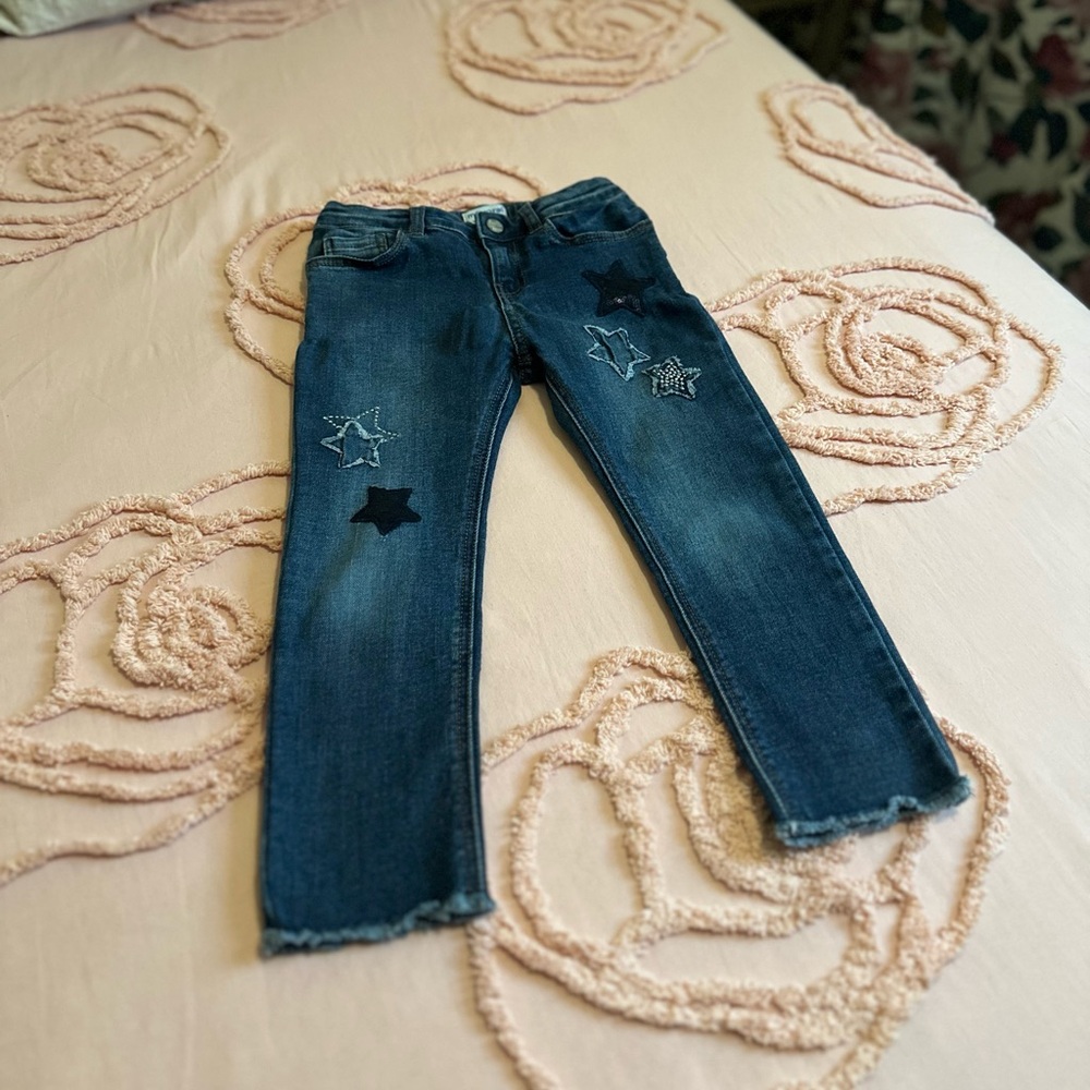 Mayoral Embroidered Stars Toddler 3T Denim Pants ⭐️